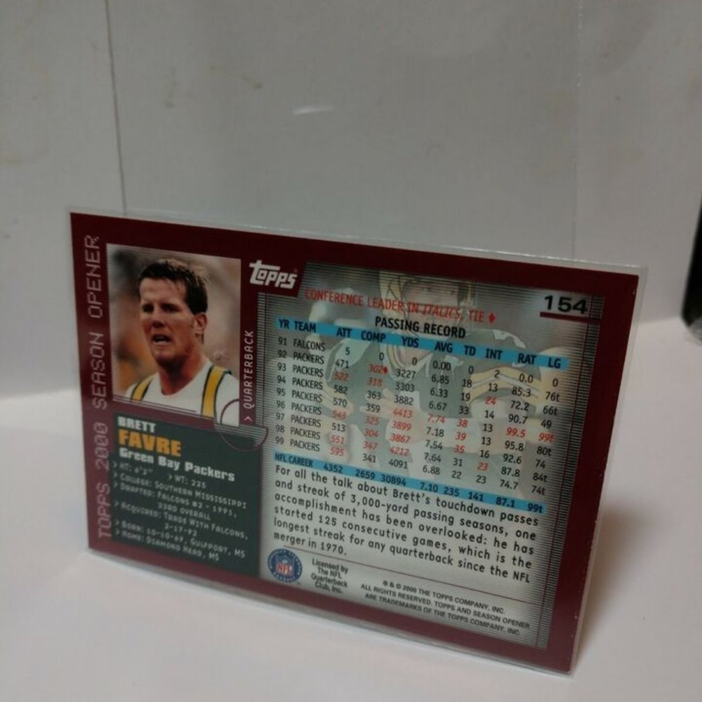 2000 Topps Season Opener Brett Favre card #154 Green Bay Packers GQ. - Picture 4 of 7